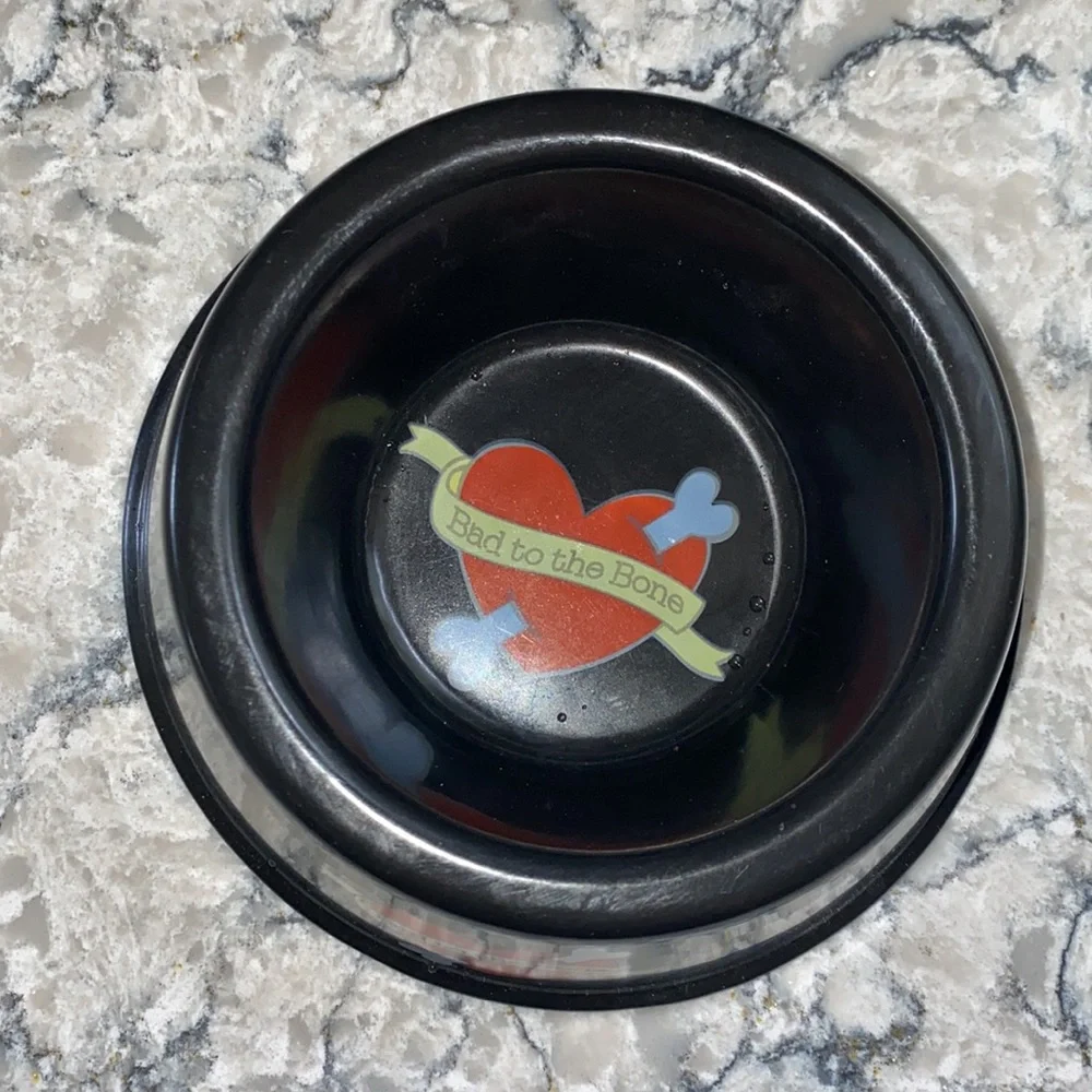 Bad to the bone dog bowl